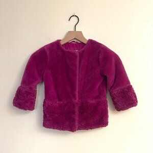 Cat & Jack Magenta Pink Fuzzy Faux Fur Jacket, Size 3T